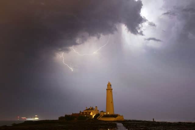 A lightning storm hits Blyth on the east coast early on Thursday morning