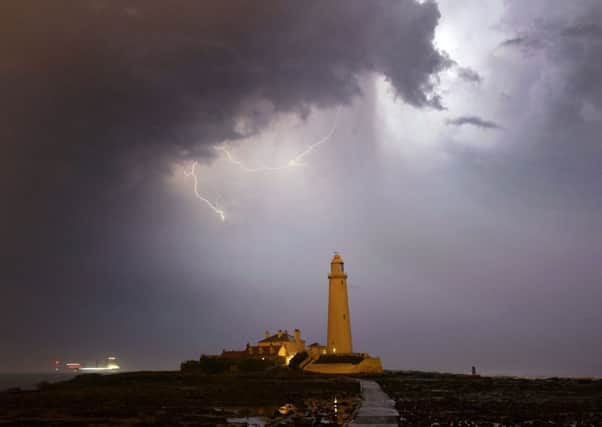 A lightning storm hits Blyth on the east coast early on Thursday morning