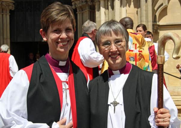Bishop Libby Lane with Bishop Alison White at York Minster