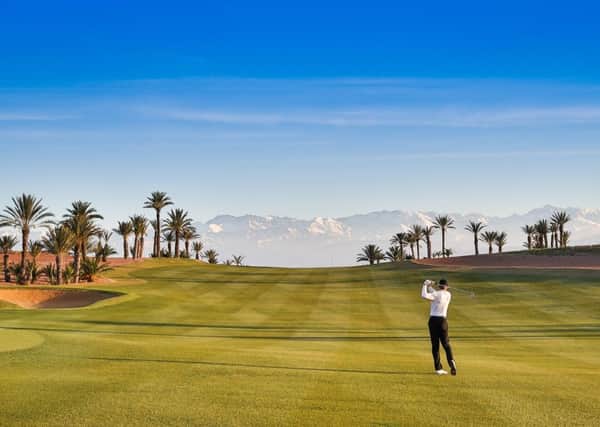 Assoufid golf course has spectacular views of the Atlas Mountains