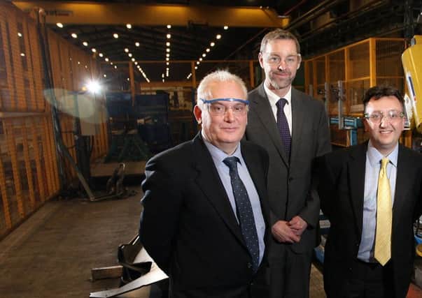 From left: Steve Hartley, managing director of WEC Group, and Karl Stewart and Howard Kellett of MTL.