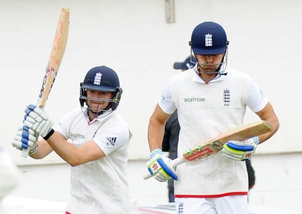 First  Test Headingley England v New Zealand tues 2nd june 2015
Adam Lyth opens the batting with captain Alastair Cook