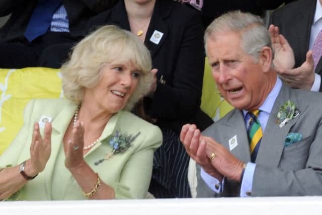 Prince Charles and The Duchess of Cornwall in the Presidents box  at  the  Great Yorkshire Showground in 2011.