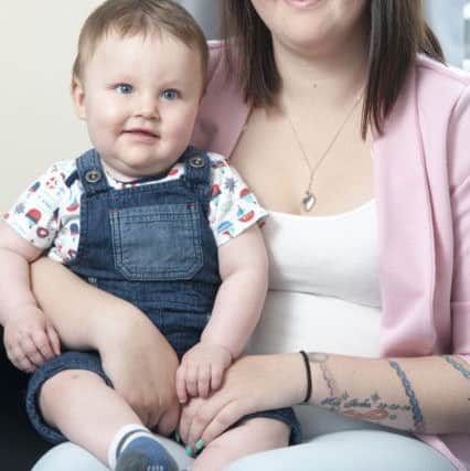Kole Murray who suffers from Blueberry Muffin Syndrome with mum Shannon at home in Sheffield
Picture Dean Atkins