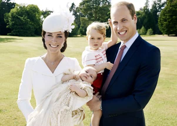 The Duke and Duchess of Cambridge and their children, Prince George and Princess Charlotte who was christened at Sandringham on Sunday. Picture: Mario Testino / Art Partner