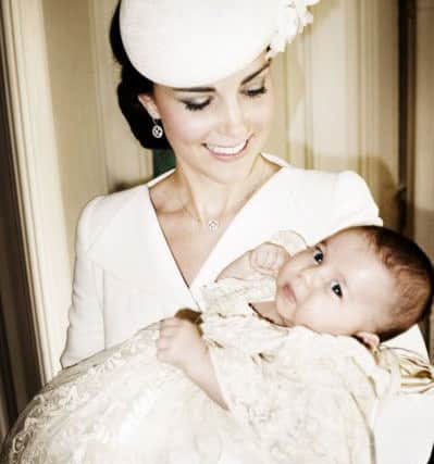 The Duchess of Cambridge and her daughter, Princess Charlotte of Cambridge, who was christened at Sandringham on Sunday. Picture: Mario Testino / Art Partner.