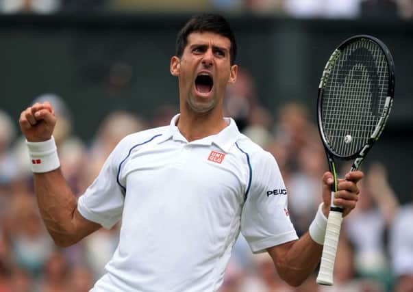 Novak Djokovic celebrates winning the Men's Single's Final. Picture: Mike Egerton/PA.