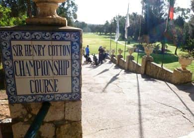 The first tee of the Sir Henry Cotton Championship course at the Penina Hotel & Golf resort.