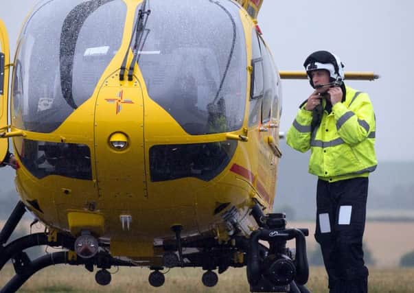 The Duke of Cambridge as he begins his new job with the East Anglian Air Ambulance at Cambridge Airport.