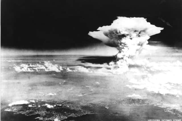 A photograph of the atomic bomb dropped on Hiroshima