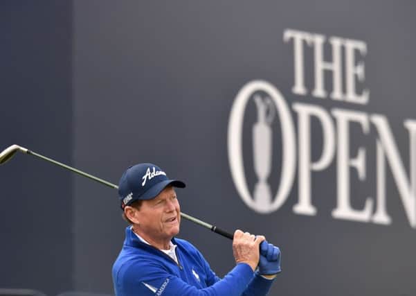 Tom Watson tees off on the first at the Open Championship at St Andrews (Picture: Owen Humphreys/PA Wire).