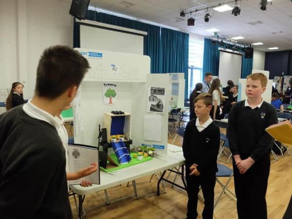 Pupils at Priosthorpe School show off their work