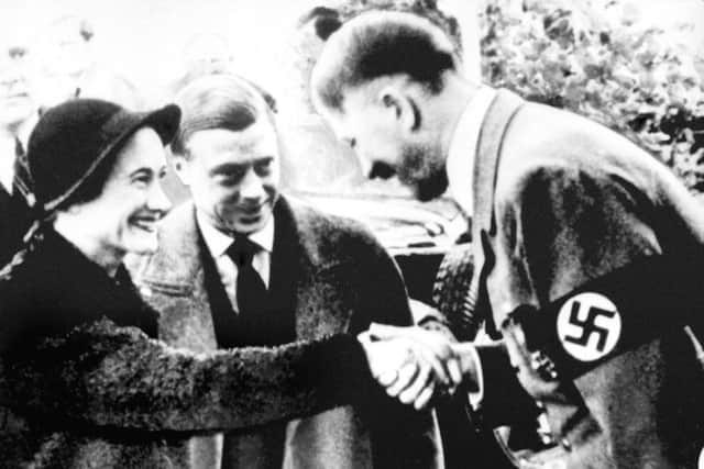 The Duke and Duchess of Windsor meeting Hitler in Munich in 1937