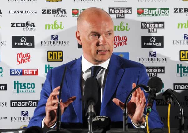 New Leeds Head Coach Uwe Rosler, pictured at the Press Conference, at Elland Road, Leeds. (Picture: Simon Hulme)