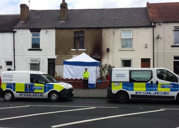 The scene of a house fire in Lofthouse where a 71-year-old woman died