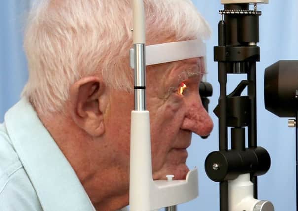 Raymond Flynn, 80, has become the first partially sighted person with advanced form of dry aged related macular degeneration to have a bionic eye implanted. Picture by Peter Byrne/ PA Wire.
