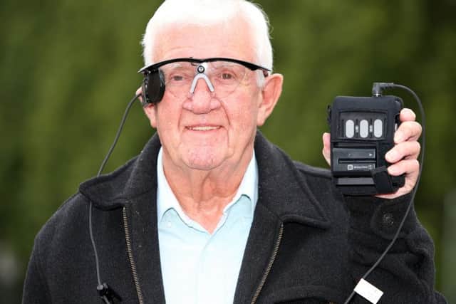 Raymond Flynn, 80, has become the first partially sighted person with advanced form of dry aged related macular degeneration to have a bionic eye implanted. Picture by Peter Byrne/ PA Wire.