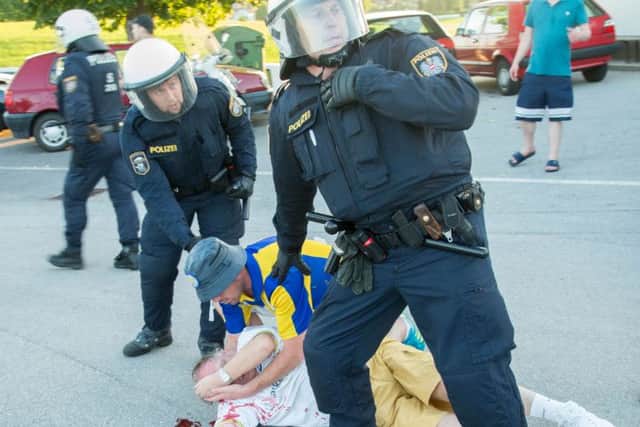 Disturbances on the pitch following a pre-season friendly involving Leeds United and Eintracht Frankfurt in the Austrian town of Eugendorf.
