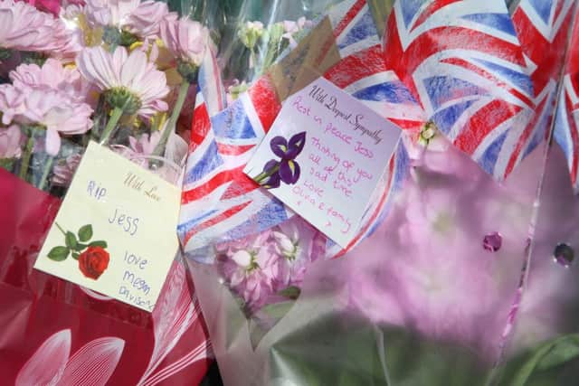 Flowers and tributes outside Wolfreton School. Picture: Ross Parry Agency