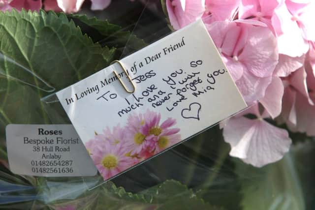 Flowers and tributes outside Wolfreton School. Picture: Ross Parry Agency