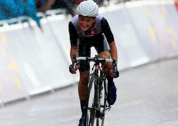 Lizzie Armitstead finishes second at the London Olympic road race on The Mall (Picture: PA).