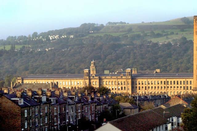 Salts Mill dominates the skyline at Saltaire, West Yorkshire. Built by Sir Titus Salt the mill and surrounsing village achieved World Heritage status. Picture: Andy Manning
