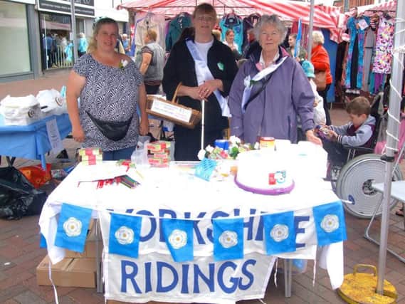 Exiles: a Yorkshire Ridings Society stall at last years Yorkshire Day celebrations in Redcar, which was excluded from North Yorkshire in 1974.