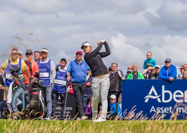 Lydia Ko pictured teeing off during the first round of the Aberdeen Asset Management Ladies Scottish Open (Picture: Tristan Jones/LET).