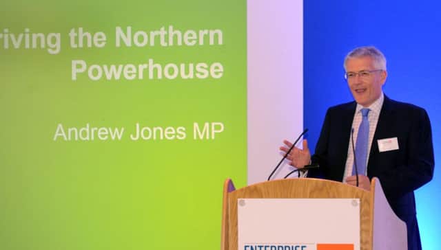 24/11/15  Andrew Jones MP speaking at the York, North Yorkshire and east Riding Enterprise Partnership annual conference at The Pavilions in Harrogate.(GL1006/63d)