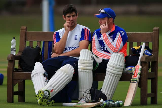 England captain Alastair Cook chats with team-mate Ian Bell, right, at Edgbaston (Picture: Nick Potts/PA Wire).