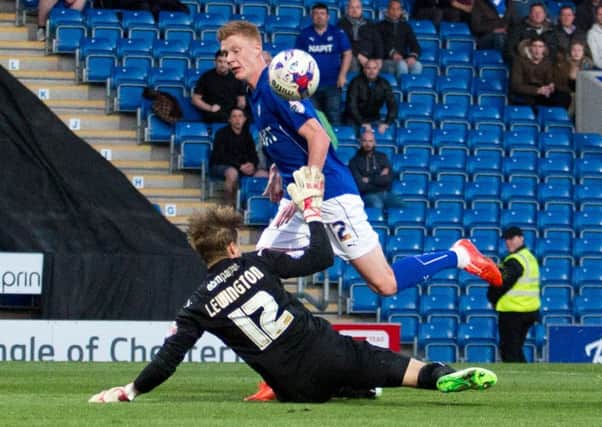 Sam Clucas, pictured scoring for Chesterfield against Colchester, is to sign for Hull City for £1.3m (Picture: James Williamson).