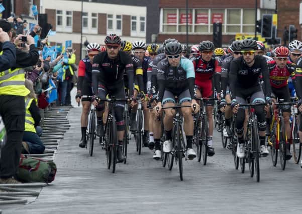 The Tour de Yorkshire ceremonial start at Wakefield. Pic: Dean Atkins