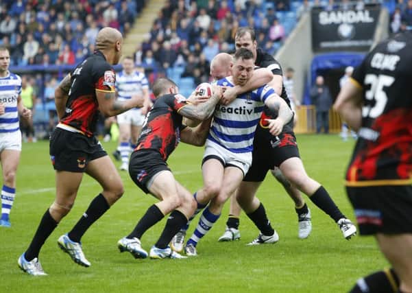Halifax RLFC and Bradford Bulls - who met last week -  are two Championship sides who have the potential to upset Super League opposition in the Qualifiers. Picture: Jim Fitton.
