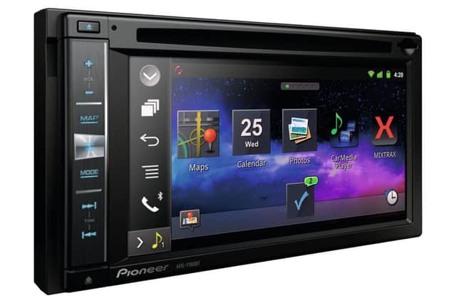 In-car units like this  £500 Pioneer model have sat nav and Bluetooth built in