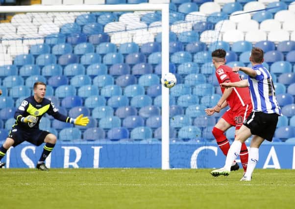 Sheffield Wednesday's Marnick Vermijil scores his sides 5th goal against St Mirren on Saturday.