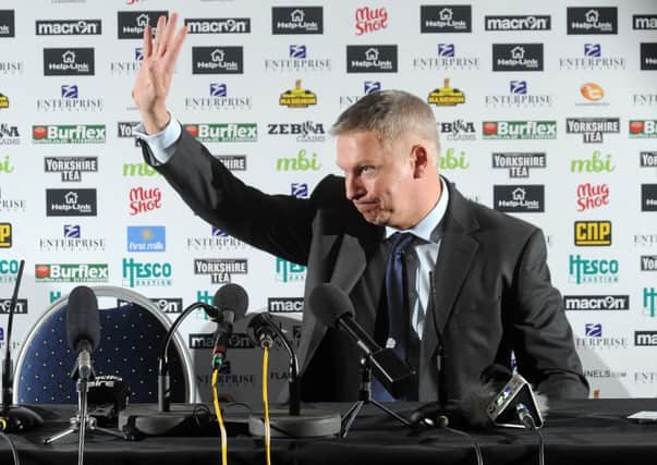 Adam Pearson pictured at a press conference at Elland Road, Leeds. (Picture: Simon Hulme)