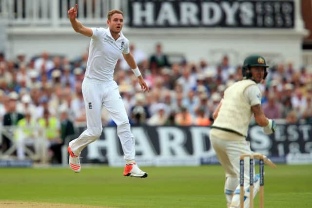 England's Stuart Broad celebrates the wicket of Australia's Michael Clarke during day one of the Fourth Investec Ashes Test at Trent Bridge, Nottingham. (Picture: Mike Egerton/PA Wire)