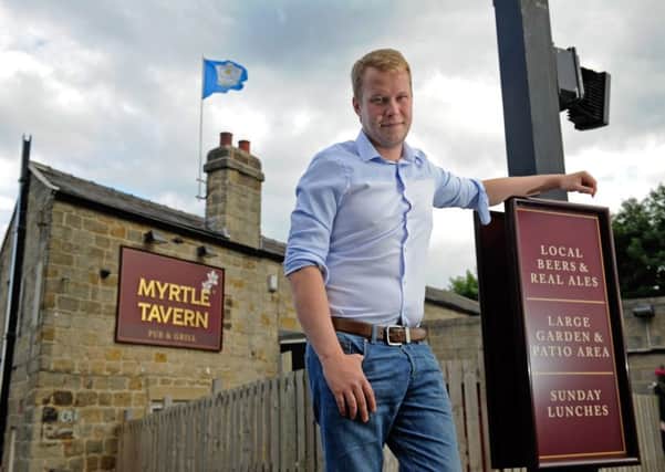 Scott Westlake Landlord at the Myrtle Tavern, Meanwood.  4 August 2015.  Picture Bruce Rollinson