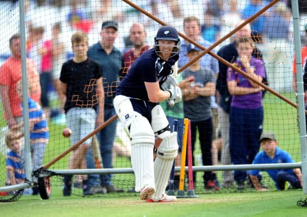 Yorkshire captain Andrew Gale, seen practising in the nets at Scarborough this week, insists the champions will not count any chickens despite their impressive 34-point lead (Picture: Jonathan Gawthorpe).