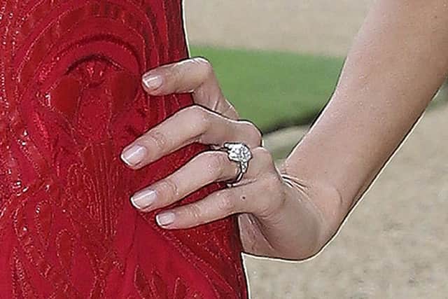 The engagement ring  which was amongst items stolen during a burglary of Formula One driver Jenson Button and his wife Jessica
