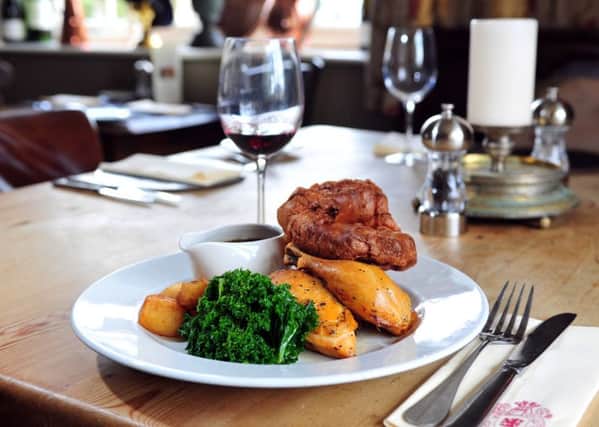 The Fairfax Arms at Gilling East:  Half roast chicken Sunday lunch.