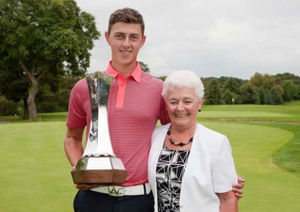 Lee Westwood Trophy winner Joe Dean with then Rotherham GC lady captain Evelyn Callard (Picture: Driving Golf PR).