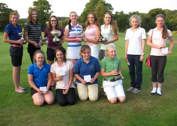 Prize winners at the Northern Girls' championship at Headingley GC.