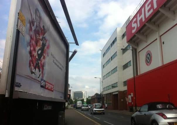 The Sky Sports Carlos Tevez poster outside Brammal Lane.