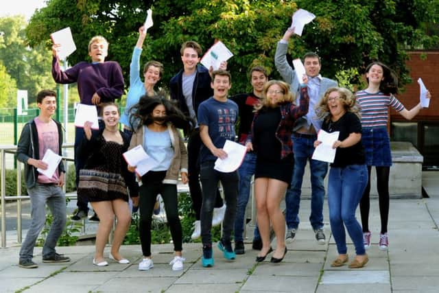 13/8/15   Students from Bootham School Sixth Form  in York  celebrating their A Level results