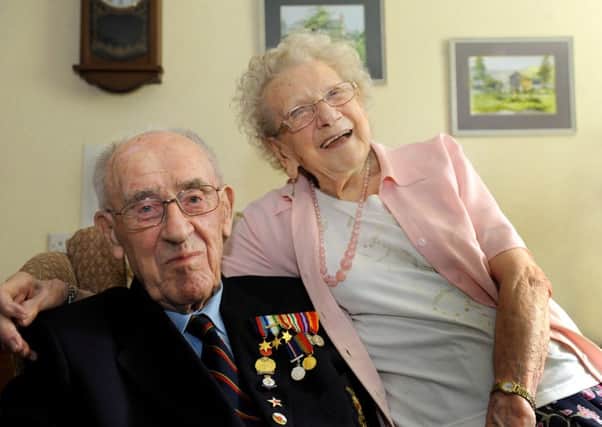 Harold Robinson, 95, at home in Otley with his wife, Laura, 94.