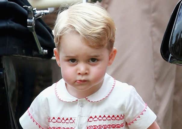 Prince George at Princess Charlotte's christening last month