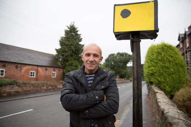 Peter Richardson with his home made speed camera. Picture: SWNS