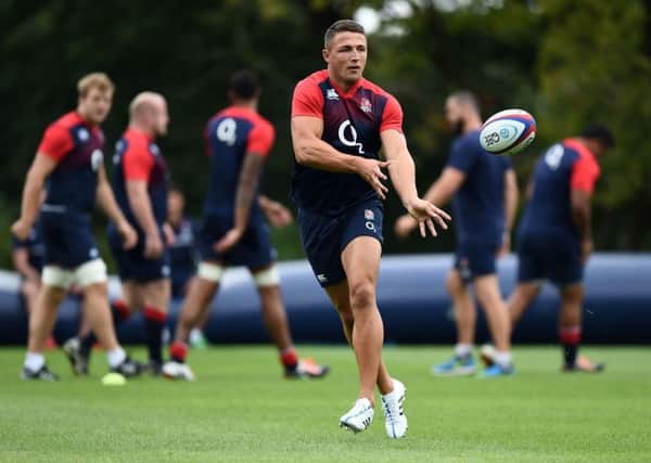 Sam Burgess  pictured during England training at Pennyhill Park (Picture: Andrew Matthews/PA).