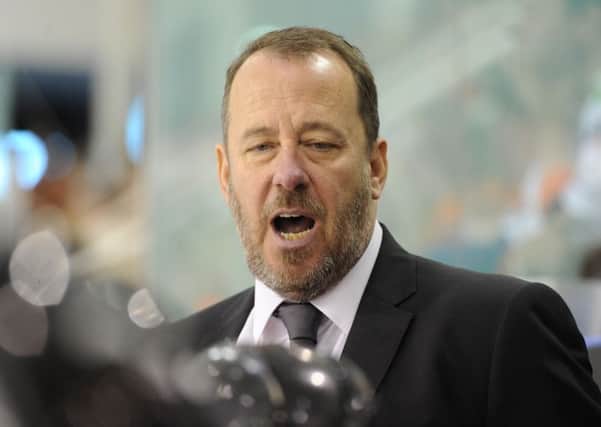 FORWARD THINKING: Sheffield Steelers' head coach Paul Thompson, on the bench last weekend against Braehead Clan. Picture kindly supplied by Dean Woolley.